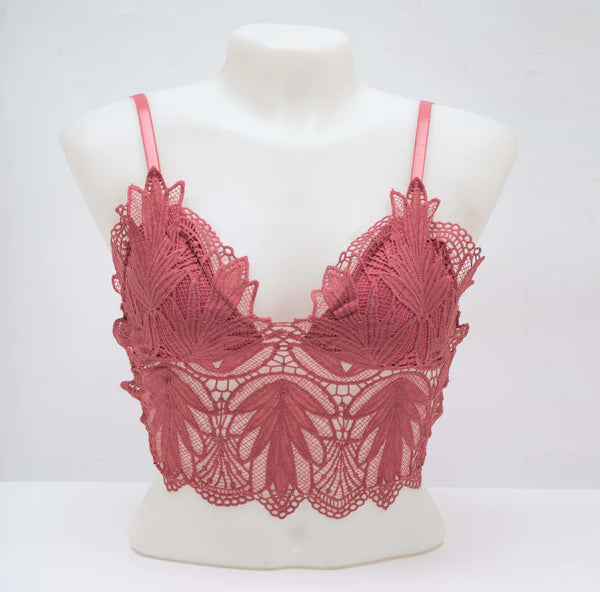 Floral Lace Bralette Padded Cami Top - 413