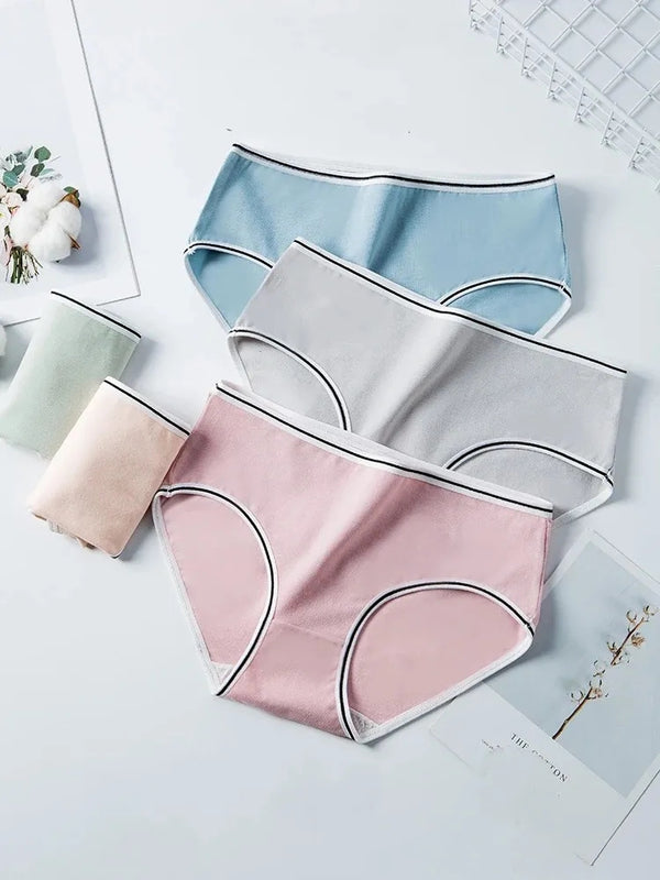 Border Line Summer Cotton Panties - Pack of 5