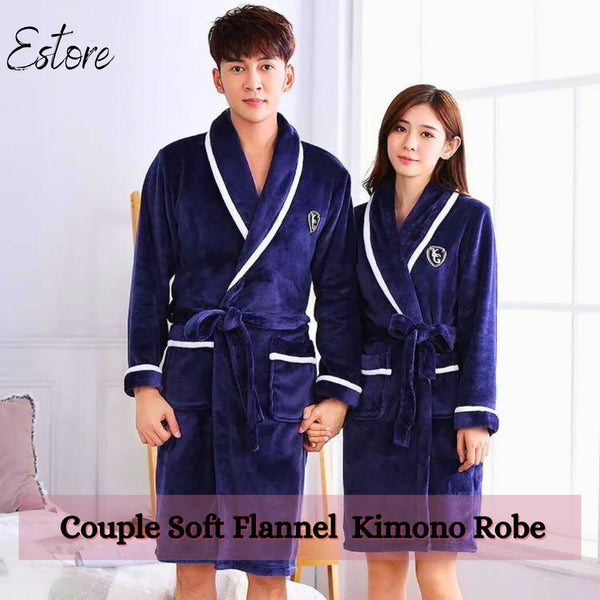 Couple Soft Flannel  Kimono Robe - Sleepwear E500