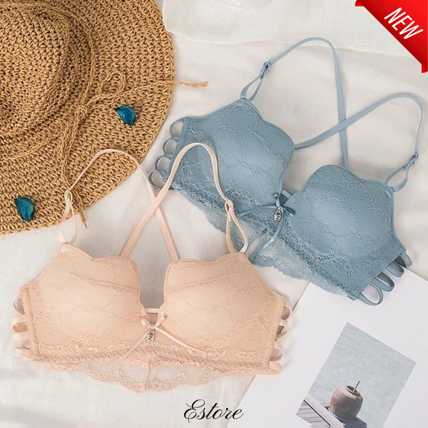 Embroidered  Padded T-Shirt Bra - E014