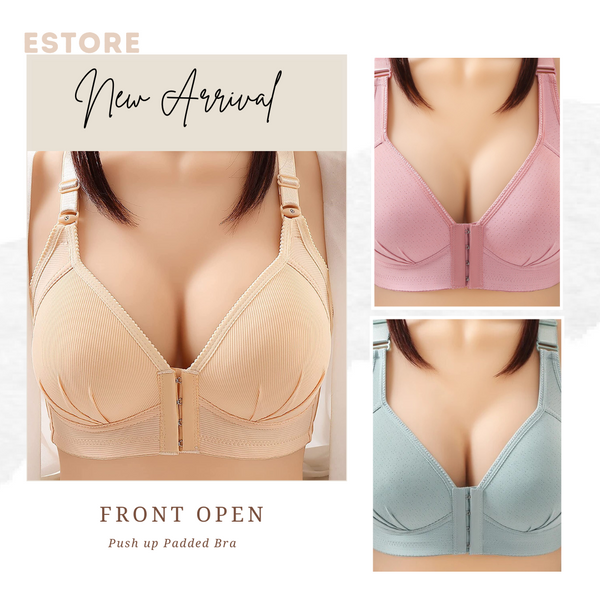 Front Open Real Push up Bra - 3 Bras (Buy 1 Get 2 Free)