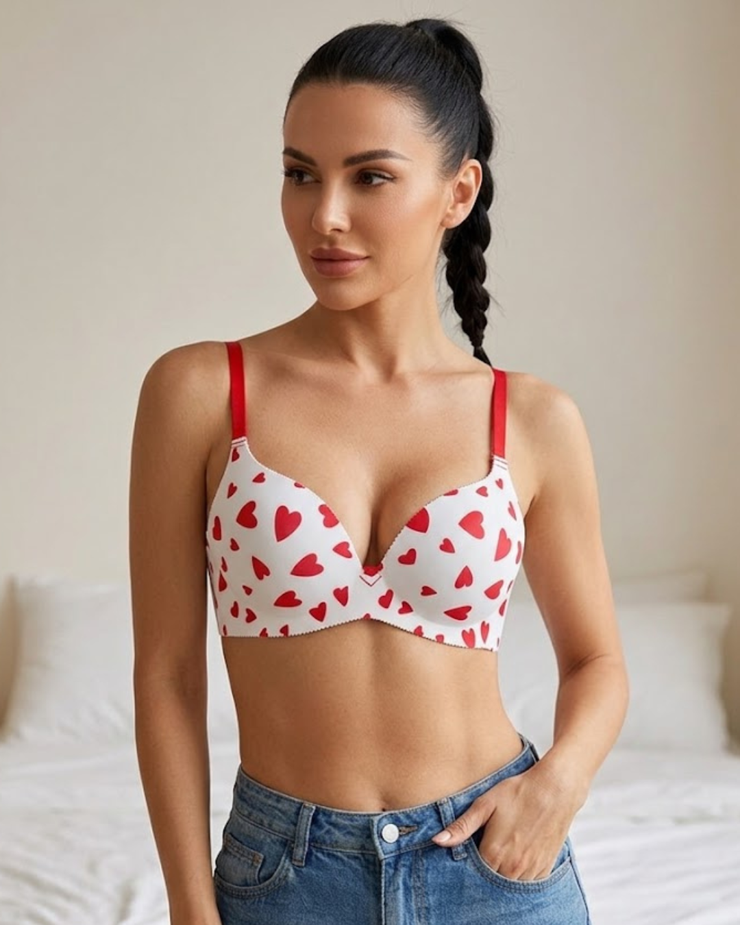 Heart Design Soft Push-up Bra (169)