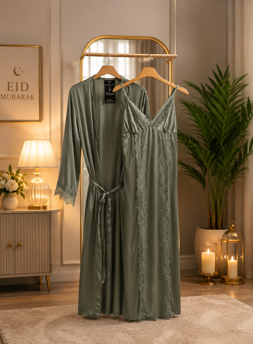 2-Piece Nighty Set - Satin Silk