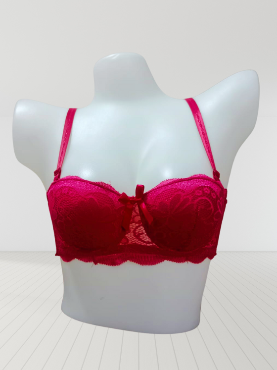 Lace Wired Half-Cup Padded Bra – Removable Straps - L1211