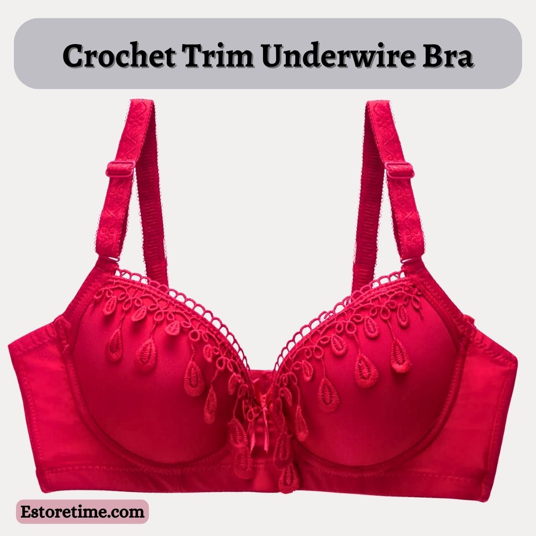 Crochet Trim Underwire Bra - E601