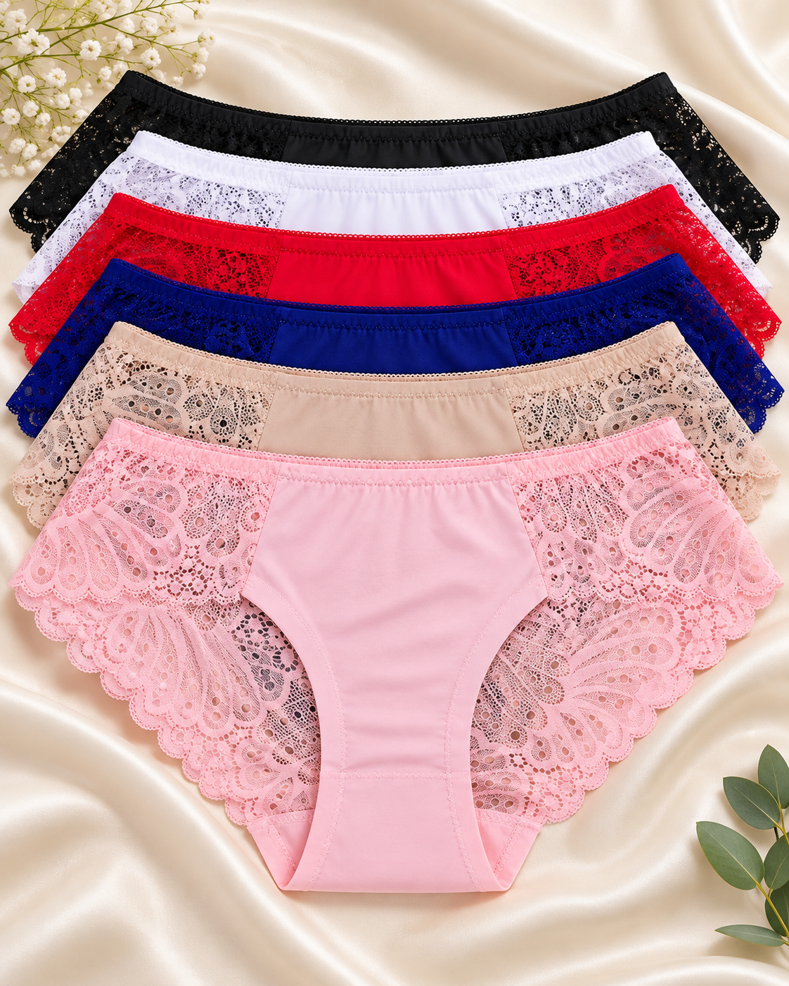 Floral Lace Cotton Panties