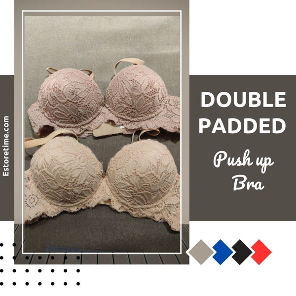 Double Padded Flower Embroidery Bra - E007