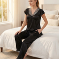 Silk Pajamas Set Ladies New Design Nightdress