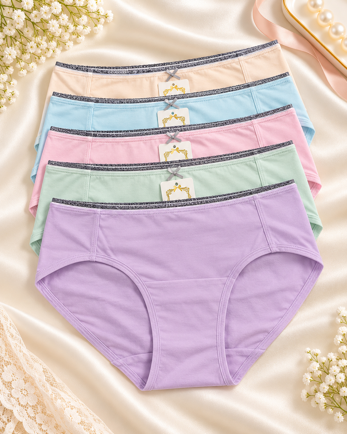Plain Cotton Panties - Light Colors