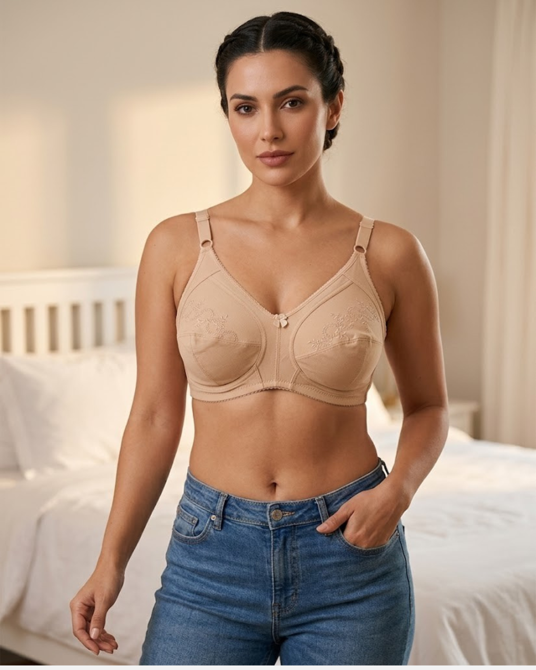 Cotton Fabric Daily Use Bra - E003