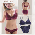 Airy Embroidery Bra with Panty Set - KH002