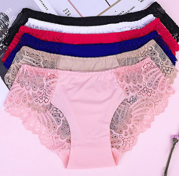 Floral Lace Cotton Panties Pack of 2